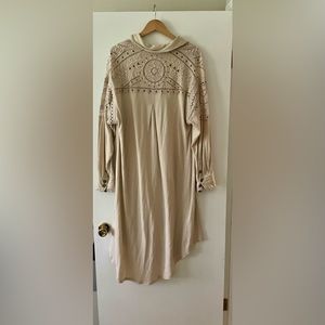 Free People Cream Crochet Yoke cardigan